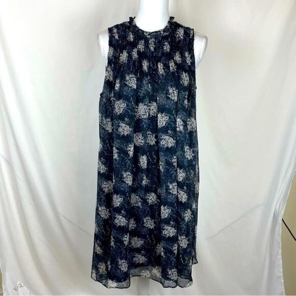 Joie Sheer Blues Grays Floral Babydoll CottageCore Feminine Dress NWOT Size M - Picture 2 of 12